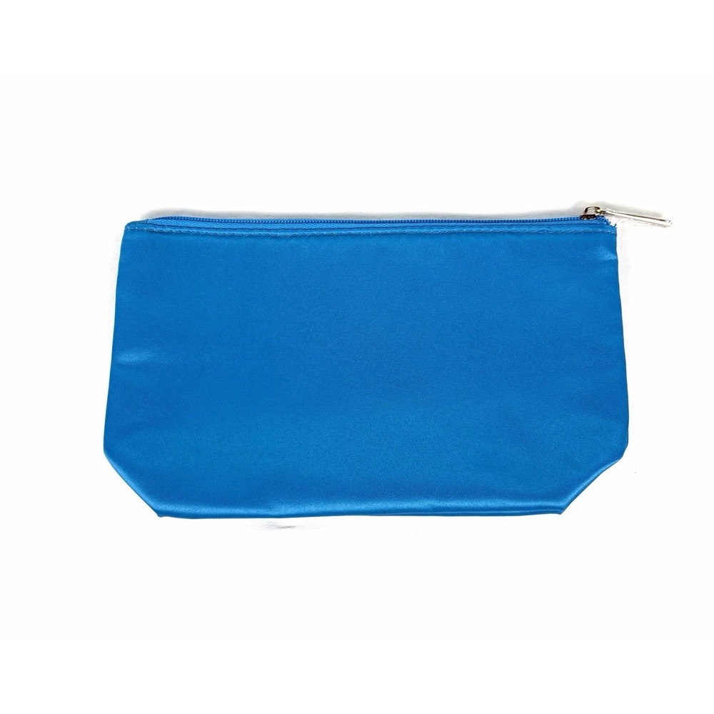 New Clinique Pop Art Cosmetic Bag Blue Zipper Makeup Pouch Travel Barbiecore - Picture 2 of 7